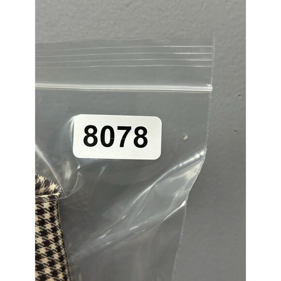 VTG Donna Ricco Sheath Dress Womens Size 12 Brown Houndstooth Wool Pockets Zip - Picture 7 of 7